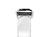 White gold Fancy Black Princess Cut Diamond Channel Set Solitaire Ring with Four-Prong Setting_7