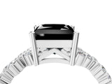 White gold Fancy Black Princess Cut Diamond Cluster Pavé Band with Four-Prong Setting_16