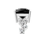 White gold Fancy Black Princess Cut Diamond Cluster Pavé Band with Four-Prong Setting_17