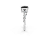 White gold Fancy Black Princess Cut Diamond Cluster Pavé Band with Four-Prong Setting_29