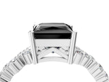 White gold Fancy Black Princess Cut Diamond Cluster Pavé Band with Four-Prong Setting_31
