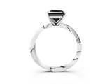 White gold Fancy Black Princess Cut Diamond Engagement Ring with Side Stone Accents and Four-Prong Setting_27