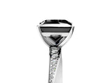 White gold Fancy Black Princess Cut Diamond Engagement Ring with Side Stone Accents and Four-Prong Setting_29