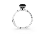 White gold Fancy Black Princess Cut Diamond Engagement Ring with Side Stone Accents and Four-Prong Setting_51