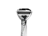 White gold Fancy Black Princess Cut Diamond Engagement Ring with Side Stone Accents and Four-Prong Setting_53
