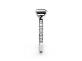 White gold Fancy Black Princess Cut Diamond Milgrain Pavé Engagement Ring with Four-Prong Setting_2