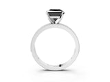 White gold Fancy Black Princess Cut Diamond Milgrain Pavé Engagement Ring with Four-Prong Setting_3
