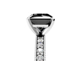 White gold Fancy Black Princess Cut Diamond Milgrain Pavé Engagement Ring with Four-Prong Setting_5