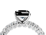 White gold Fancy Black Princess Cut Diamond Pavé Band Solitaire Ring with Prong Setting_28