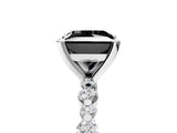 White gold Fancy Black Princess Cut Diamond Prong Set Engagement Ring with Pave Band_5