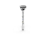 White gold Fancy Black Princess Cut Diamond Ring with Marquise and Round  Side Stones and Four-Prong Setting_62