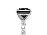 White gold Fancy Black Princess Cut Diamond Ring with Marquise and Round  Side Stones and Four-Prong Setting_65