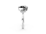 White gold Fancy Black Princess Cut Diamond Ring with Side Stones and Four-Prong Setting_74