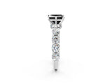 White gold Fancy Black Princess Cut Diamond Side Stone Engagement Ring with Four-Prong Setting_26