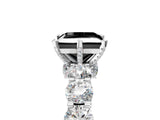 White gold Fancy Black Princess Cut Diamond Side Stone Engagement Ring with Four-Prong Setting_29