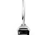 White gold Fancy Black Princess Cut Diamond Solitaire Engagement Ring with Classic Band and Four-Prong Setting_12