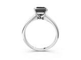 White gold Fancy Black Princess Cut Diamond Solitaire Engagement Ring with Classic Band and Four-Prong Setting_15