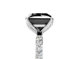 White gold Fancy Black Princess Cut Diamond Solitaire Engagement Ring with Pavé Band and Prong Setting_5