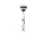 White gold Fancy Black Princess Cut Diamond Solitaire Engagement Ring with Round Band and Four-Prong Setting_98
