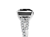 White gold Fancy Black Princess Cut Diamond Solitaire Engagement Ring with Twisted Pavé Band and Four-Prong Setting_65