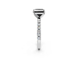 White gold Fancy Black Princess Cut Diamond Solitaire Pavé Band with Four-Prong Setting_2