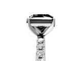 White gold Fancy Black Princess Cut Diamond Solitaire Pavé Band with Four-Prong Setting_5