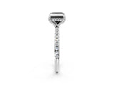 White gold Fancy Black Princess Cut Diamond Solitaire Ring with Four-Prong Setting and Pavé Band_5