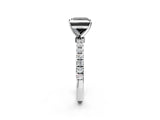 White gold Fancy Black Princess Cut Diamond Solitaire Ring with Pavé Accents and Four-Prong Setting_2