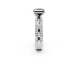 White gold Fancy Black Princess Cut Diamond Solitaire Ring with Pavé and Channel Set Band_2