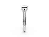 White gold Fancy Black Princess Cut Diamond Split Shank Engagement Ring with Pavé Band_2