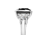 White gold Fancy Black Princess Cut Diamond Three-Stone Engagement Ring with Prong Setting and Pavé Band_5
