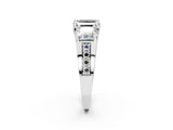 White gold Fancy Black Princess Cut Diamond Three-Stone Ring with Channel Set Band and Four-Prong Setting_26