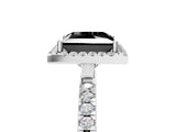 White gold Fancy Black Princess Cut Halo Diamond Pave Band with Prong Setting_5