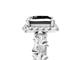 White gold Fancy Black Princess Cut Halo Diamond Solitaire with Filigree Band and Four-Prong Setting_17