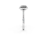 White gold Fancy Black Princess Cut Halo Round Diamond Pavé Band with Four-Prong Setting_17