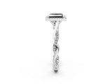 White gold Fancy Black Princess Cut Halo Twist Band with Four-Prong Setting_14