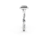 White gold Fancy Black Princess Cut Halo Twist Band with Four-Prong Setting_74