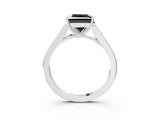 White gold Fancy Black Princess Cut Solitaire Cathedral Diamond Engagement Ring with Channel-Set Band and Four-Prong Setting_18