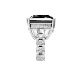 White gold Fancy Black Princess Cut Solitaire Diamond Engagement Ring with Pavé Band and Six-Prong Setting_17