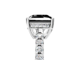 White gold Fancy Black Princess Cut Solitaire Diamond Engagement Ring with Pavé Band and Six-Prong Setting_29