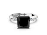White gold Fancy Black Princess Cut Solitaire Diamond Engagement Ring with Twisted Pave Band and Four-Prong Setting_39