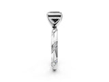 White gold Fancy Black Princess Cut Solitaire Diamond Engagement Ring with Twisted Pave Band and Four-Prong Setting_41