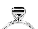 White gold Fancy Black Princess Cut Solitaire Diamond Engagement Ring with Twisted Pave Band and Four-Prong Setting_41