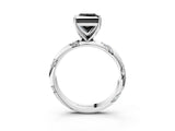 White gold Fancy Black Princess Cut Solitaire Diamond Engagement Ring with Twisted Pave Band and Four-Prong Setting_42