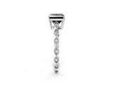 White gold Fancy Black Princess Cut Solitaire Diamond Ring with Infinity Twist Band and Four-Prong Setting_2