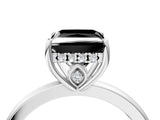 White gold Fancy Black Princess Cut Solitaire Diamond Ring with Prong Setting and Plain Band_16