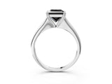 White gold Fancy Black Princess Cut Solitaire Diamond Ring with Six-Prong Setting and Classic Band_27