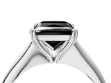 White gold Fancy Black Princess Cut Solitaire Diamond Ring with Six-Prong Setting and Classic Band_28