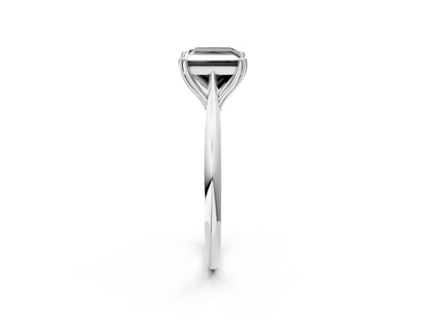 White gold Fancy Black Princess Cut Solitaire Diamond Ring with Six-Prong Setting and Classic Band_2