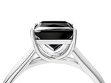 White gold Fancy Black Princess Cut Solitaire Engagement Ring with Tapered Band and Four-Prong Setting_19